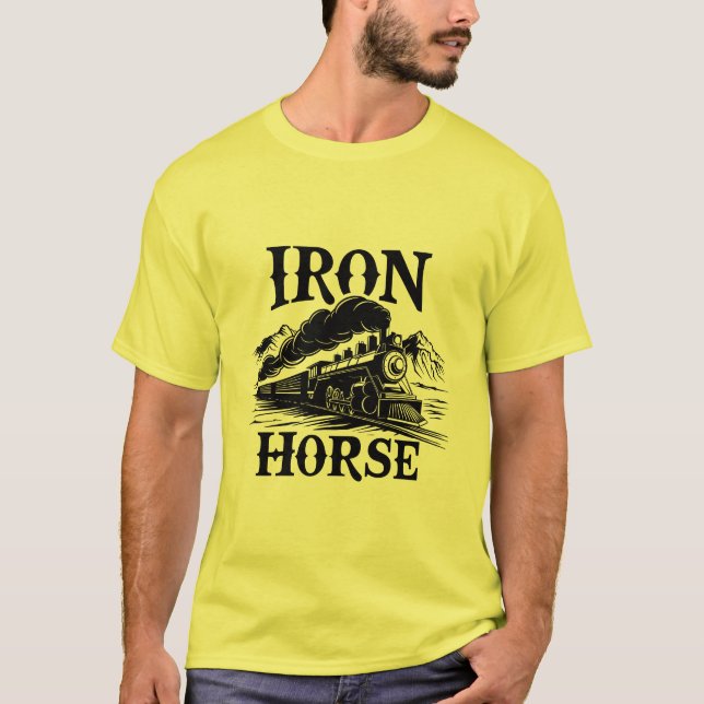 Camiseta Cavalo de Ferro" Locomotiva Ocidental Moderna T-Sh (Frente)