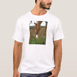 Camiseta cavalo & de flor do primavera coelho