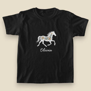 Camiseta Cavalo de Flor Silvestre com Seu Nome Country West