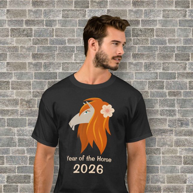 Camiseta Cavalo de Fogo 2026, Ano Novo Chinês (Criador carregado)