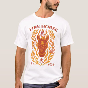 Camiseta Cavalo de Fogo 2026 – Arte do Zodíaco de Fusão Aus