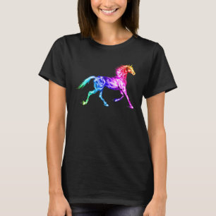 Camiseta Cavalo De Fogo Em Ilustração De Cores De Espectro