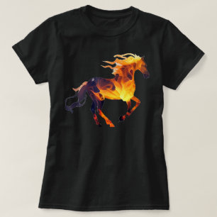 Camiseta Cavalo de Fogo engraçado correndo Cavalo ardente a