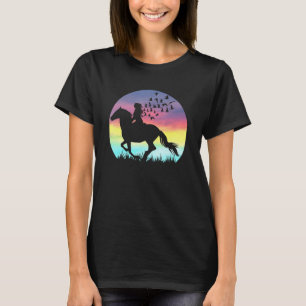 Camiseta Cavalo de Garota Bonita Andando em Cavalo Árabe Vi