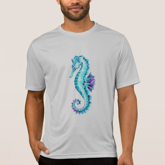 Camiseta Cavalo de Gelo Cristal em Fundo Azul (Frente)