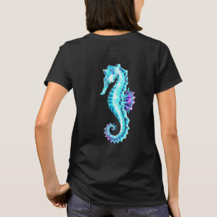 Camiseta Cavalo de Gelo Cristal em Fundo Azul