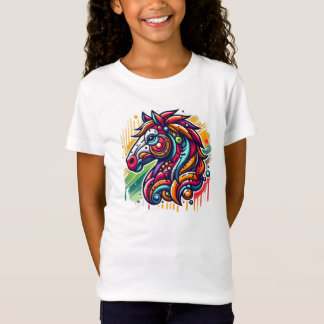 Camiseta Cavalo de grafite colorido