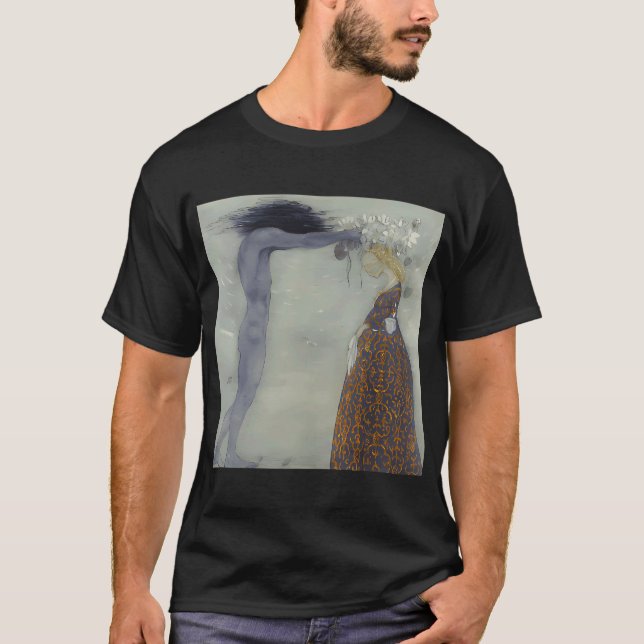 Camiseta Cavalo de Joan Miro cachimbo e flor vermelha (Frente)