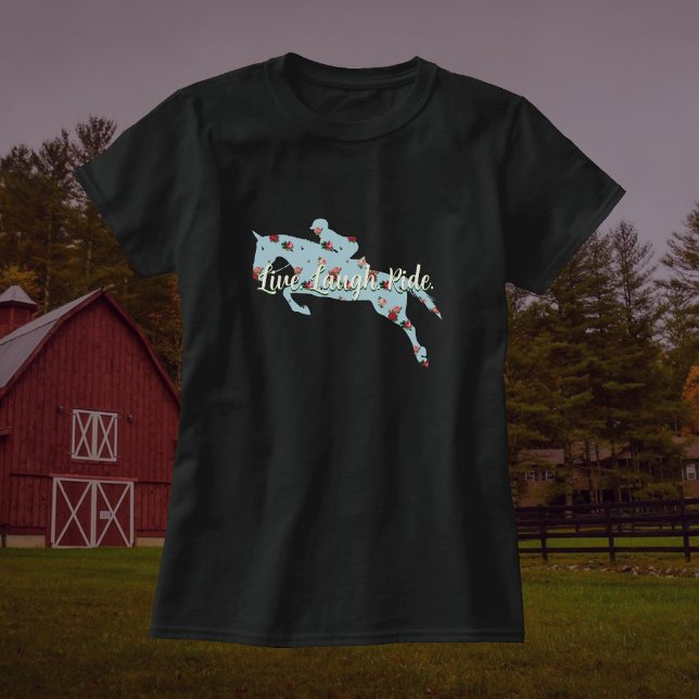 Camiseta Cavalo de Jumper Floral Foco de Corrida Dinâmica P (Criador carregado)