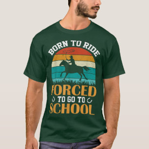Camiseta Cavalo De Nascer Vintage Forçado A Ir Para O Bar E