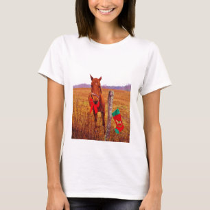 Camiseta Cavalo de Natal com arco e estocagem