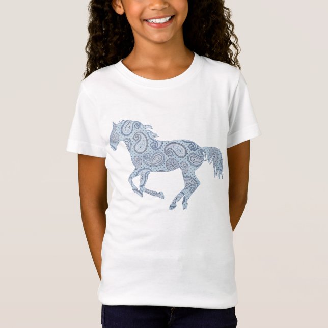 Camiseta Cavalo de Paisley Azul (Frente)