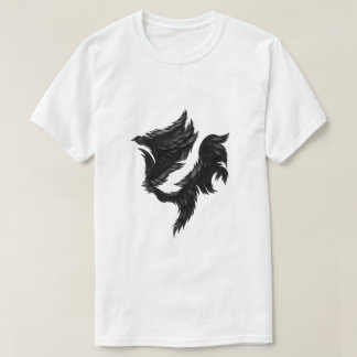 Camiseta Cavalo de Pena Preta – Forma de Sombra Surrealista