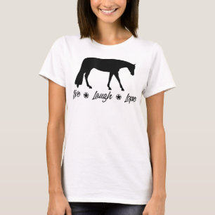 Camiseta Cavalo de Prazer Ocidental Equestrian Live Laugh L