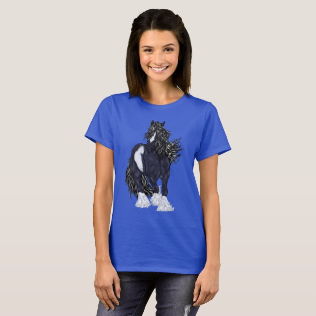 Camiseta Cavalo de Rascunho de Vanner Gypsy (Frente Completa)