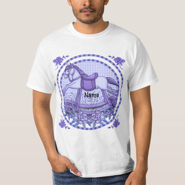 Camiseta Cavalo de Rocco Rosa Roxo (Frente)