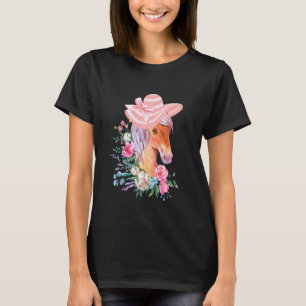 Camiseta Cavalo Derby Com Chapéu De Sol Rosa Corrida De Cav