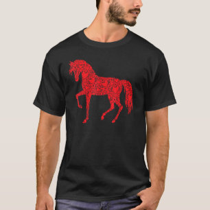 Camiseta Cavalo Derby Equestre Coração Vermelho e Preto Jó