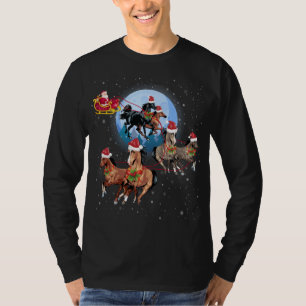 Camiseta Cavalo Desenhado, Cavalo Dormindo Santa Claus Xmas