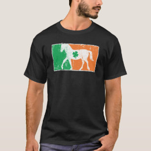 Camiseta Cavalo Dia de São Patrício Bandeira Irlandesa C Di