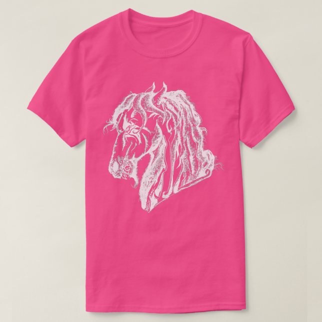 Camiseta Cavalo Diabo Zangado em Branco 1 (Frente do Design)