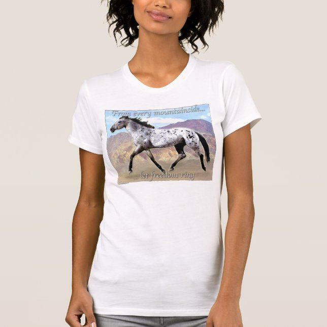 Camiseta Cavalo do Appaloosa da liberdade (Frente)