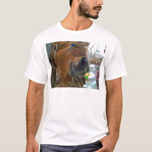 Camiseta Cavalo do coelhinho da Páscoa e do Brown