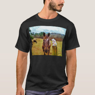 Camiseta Cavalo do coelhinho da Páscoa e do Brown