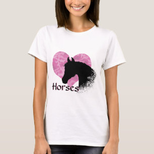 Camiseta Cavalo do Coração (camo rosa)