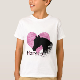 Camiseta Cavalo do Coração (camo rosa)