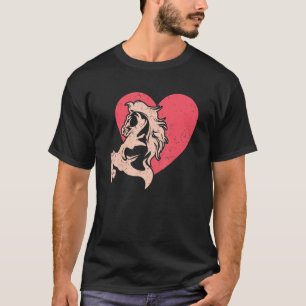 Camiseta Cavalo do Coração Equestre Equestre Ancorado em Ca