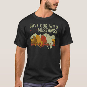 Camiseta Cavalo do Pôr do Sol Antigo Vida Selvagem Salve No
