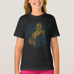 Camiseta Cavalo do trevo equestre Cavalo Andando em Mandala
