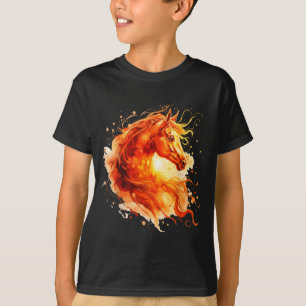Camiseta Cavalo dourado de fogo do ano novo chinês 202