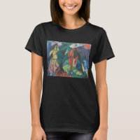 Cavalo e Águia por Franz Marc, Arte Cubista Vintag