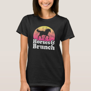 Camiseta Cavalo E Brunch Mulheres Ou Garotas Cavalos