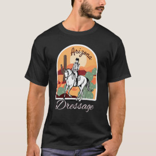 Camiseta Cavalo e Cavaleiro de Dressage do Arizona com Pais