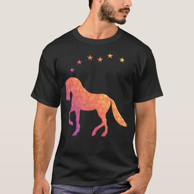 Camiseta Cavalo e Estrelas - Escola de Cavaleiros Geométric (Frente)