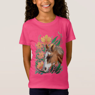 Camiseta Cavalo e Flores Appaloosa