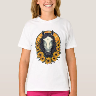 Camiseta Cavalo E Flores de Susana de Olhos Negros