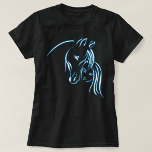 Camiseta Cavalo e Menina Mulheres Meninas Adolescentes Arte