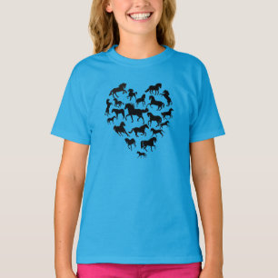 Camiseta Cavalo e t-shirt do coração