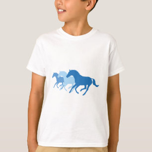 Camiseta Cavalo em Execução (Azul)