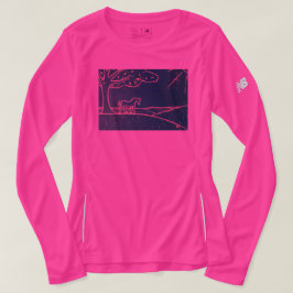 Camiseta Cavalo em um Tshirt longo atlético da Capa das