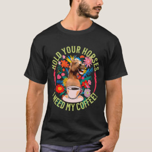 Camiseta Cavalo Engraçado Amante de Café Humor