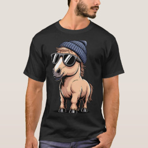 Camiseta Cavalo Engraçado em Estilo Retro - Humor de Fazend