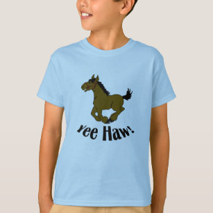 Camiseta Cavalo Engraçado Garoto Kid Yee Haw Tshirt