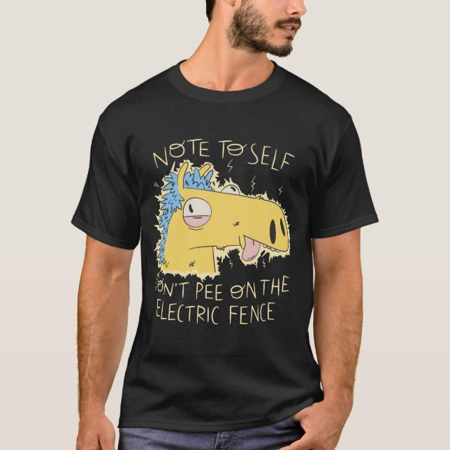 Camiseta Cavalo Engraçado, não mije na cerca elétrica (Frente)