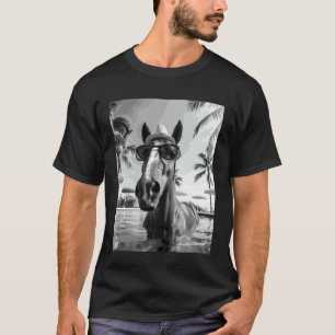 Camiseta Cavalo engraçado selfie férias de verão mãe do cav