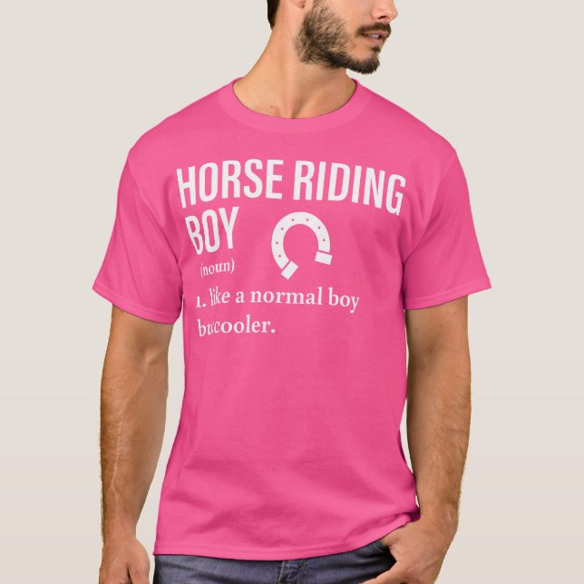 Camiseta Cavalo Equestre Andando Menino Noun Show Saltando  (Frente)